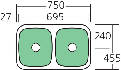 Endeavour Double Bowl Undermount Sink