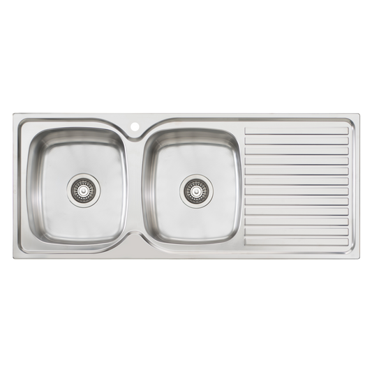 Endeavour Double Bowl Sink With Drainer