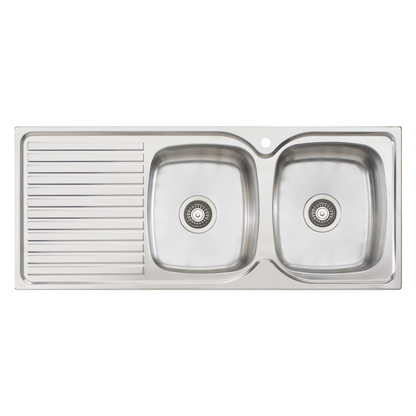 Endeavour Double Bowl Sink With Drainer