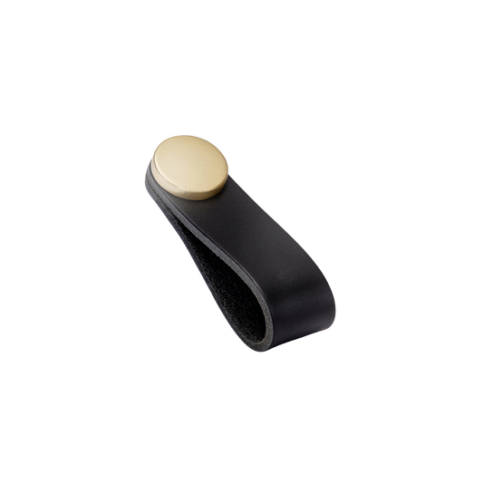 Momo Flexa Leather Pull 70mm in Black with Brass Buttons
