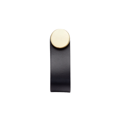 Momo Flexa Leather Pull 70mm in Black with Brass Buttons (1)