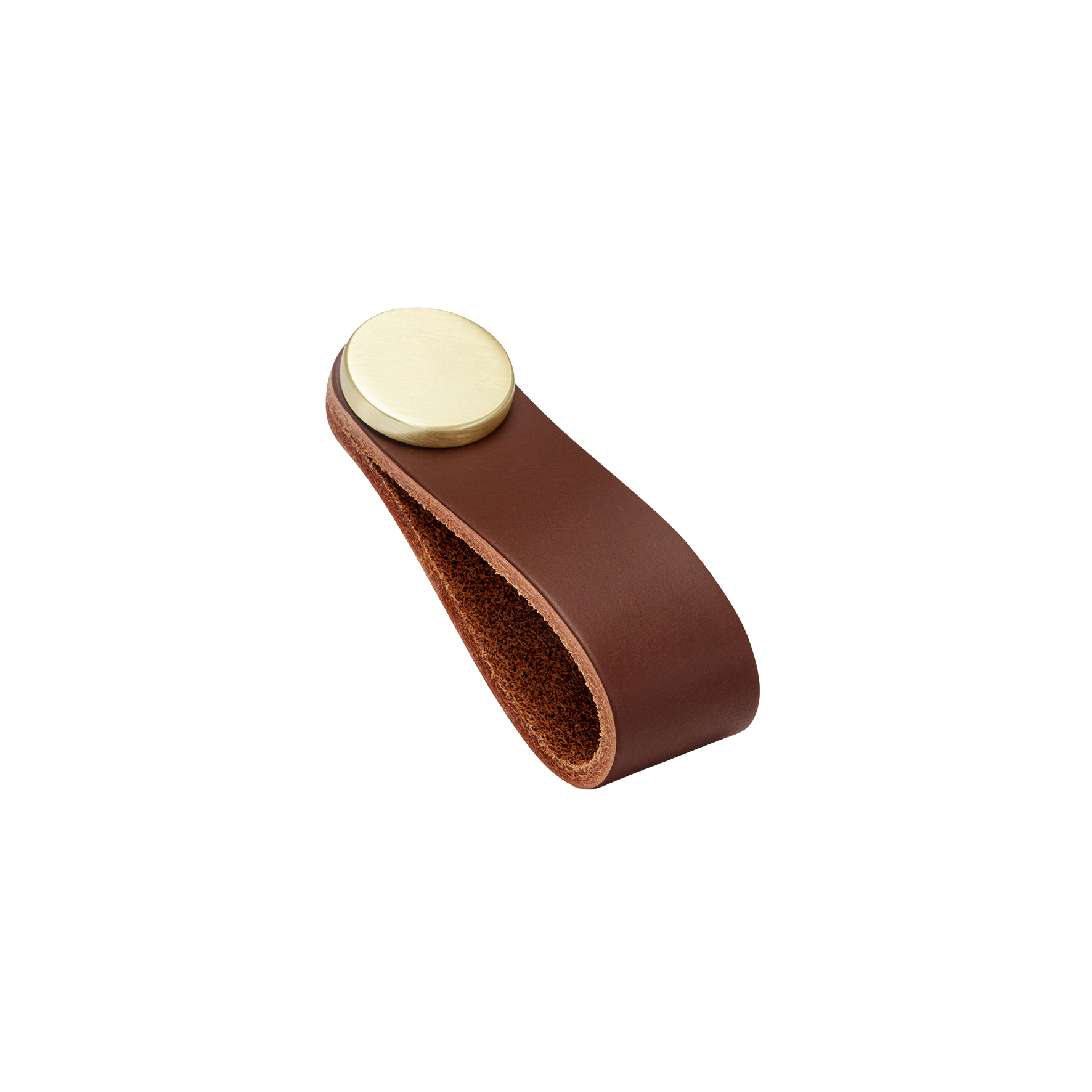 Momo Flexa Leather Pull 70mm in Dark Brown with Brass Buttons