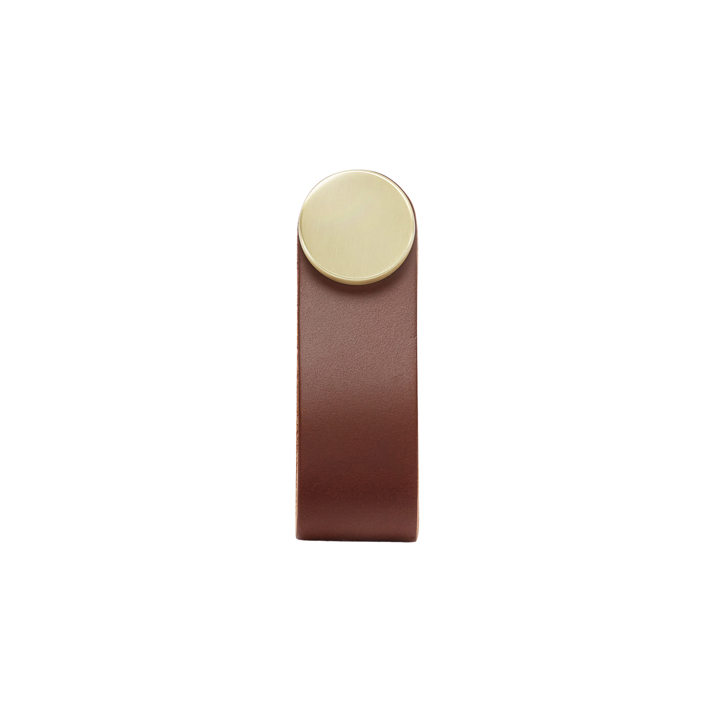 Momo Flexa Leather Pull 70mm in Dark Brown with Brass Buttons (1)