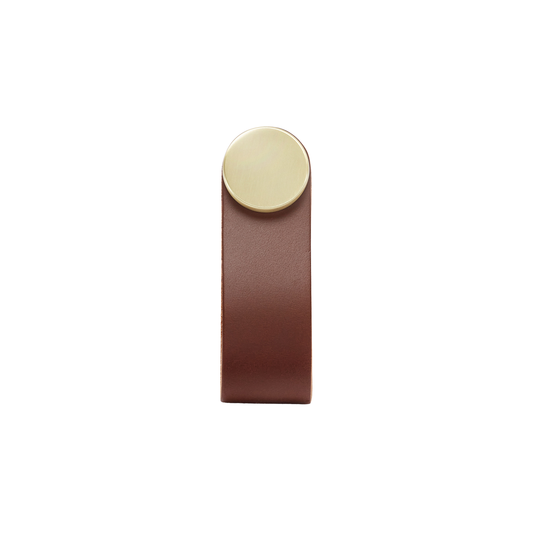 Momo Flexa Leather Pull 70mm in Dark Brown with Brass Buttons (1)