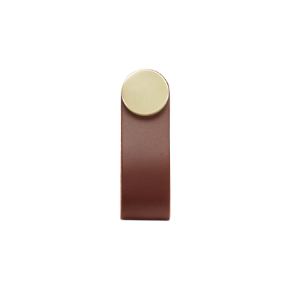 Momo Flexa Leather Pull 70mm in Dark Brown with Brass Buttons (1)