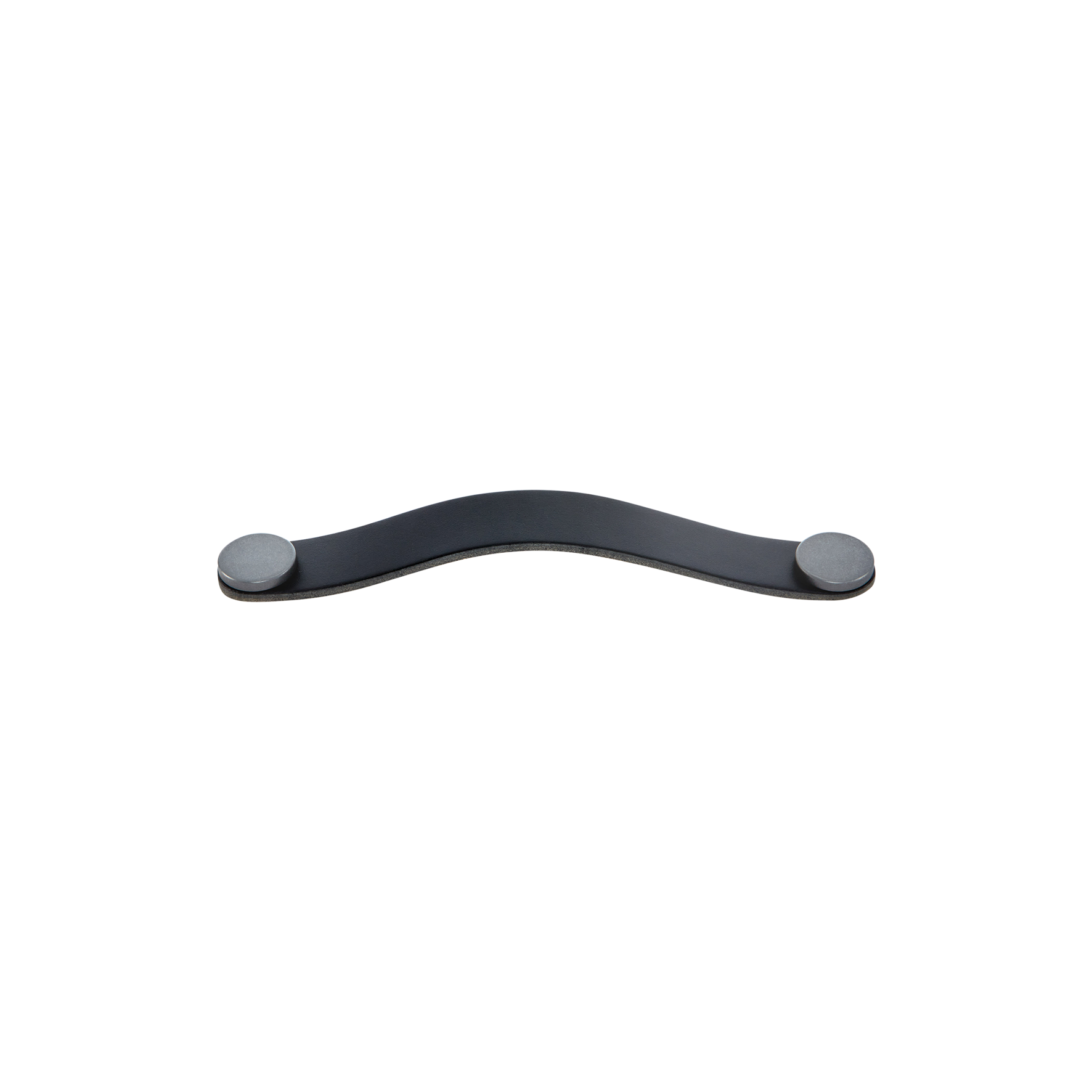Momo Flexa Leather D Handle 160mm in Black with Pewter Buttons (1)