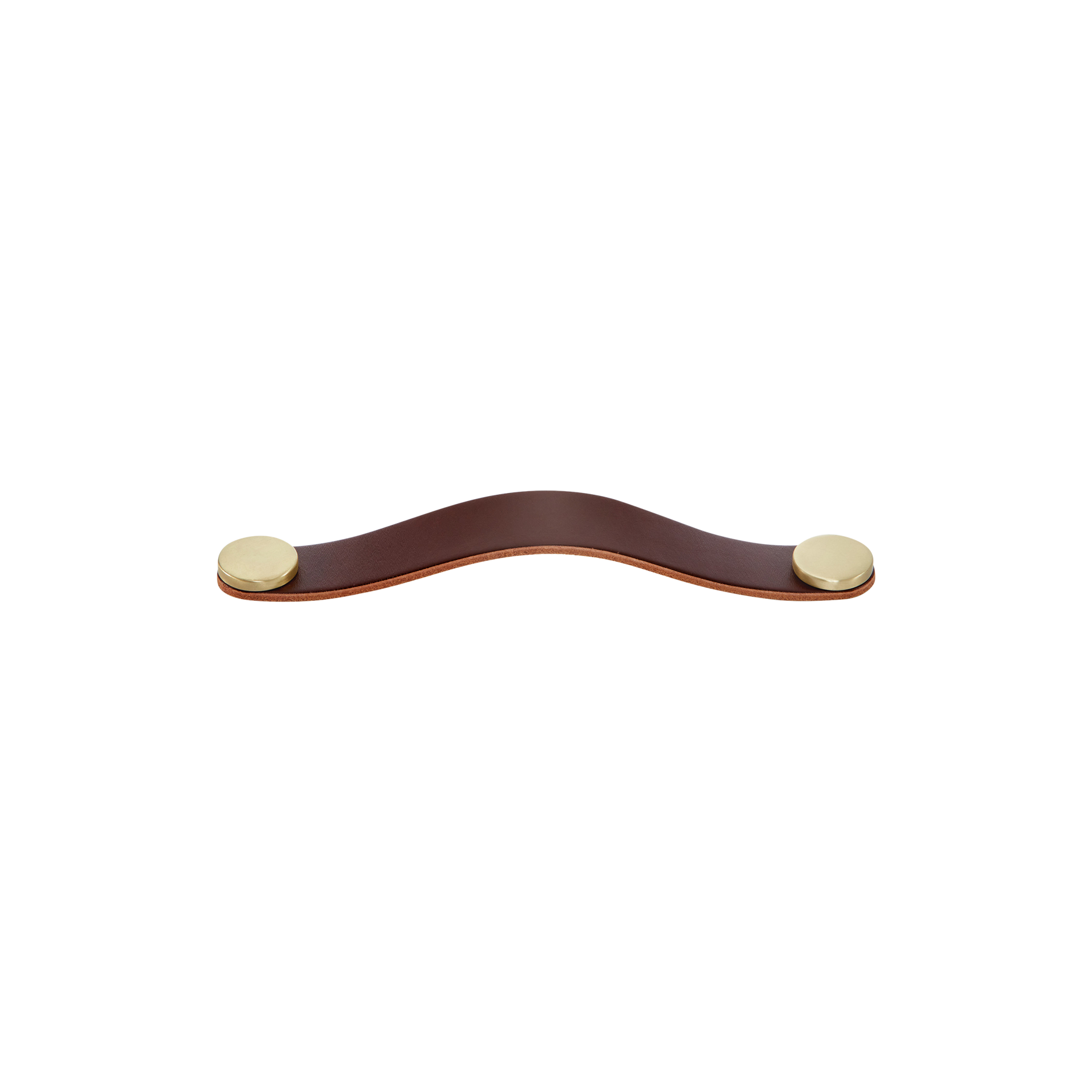 Momo Flexa Leather D Handle 160mm in Dark Brown with Brass Buttons (1)