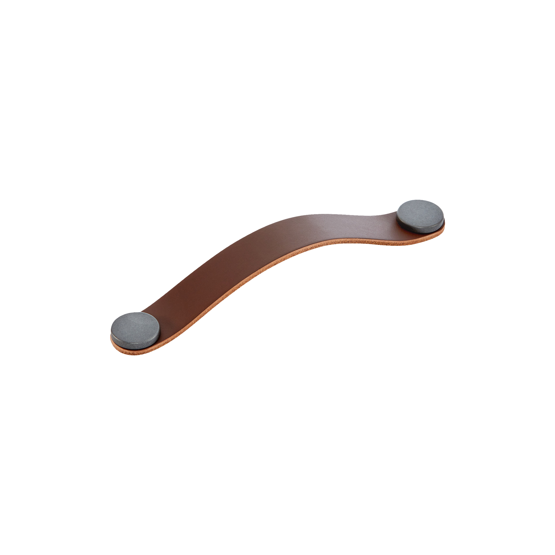 Momo Flexa Leather D Handle 160mm in Dark Brown with Pewter Buttons