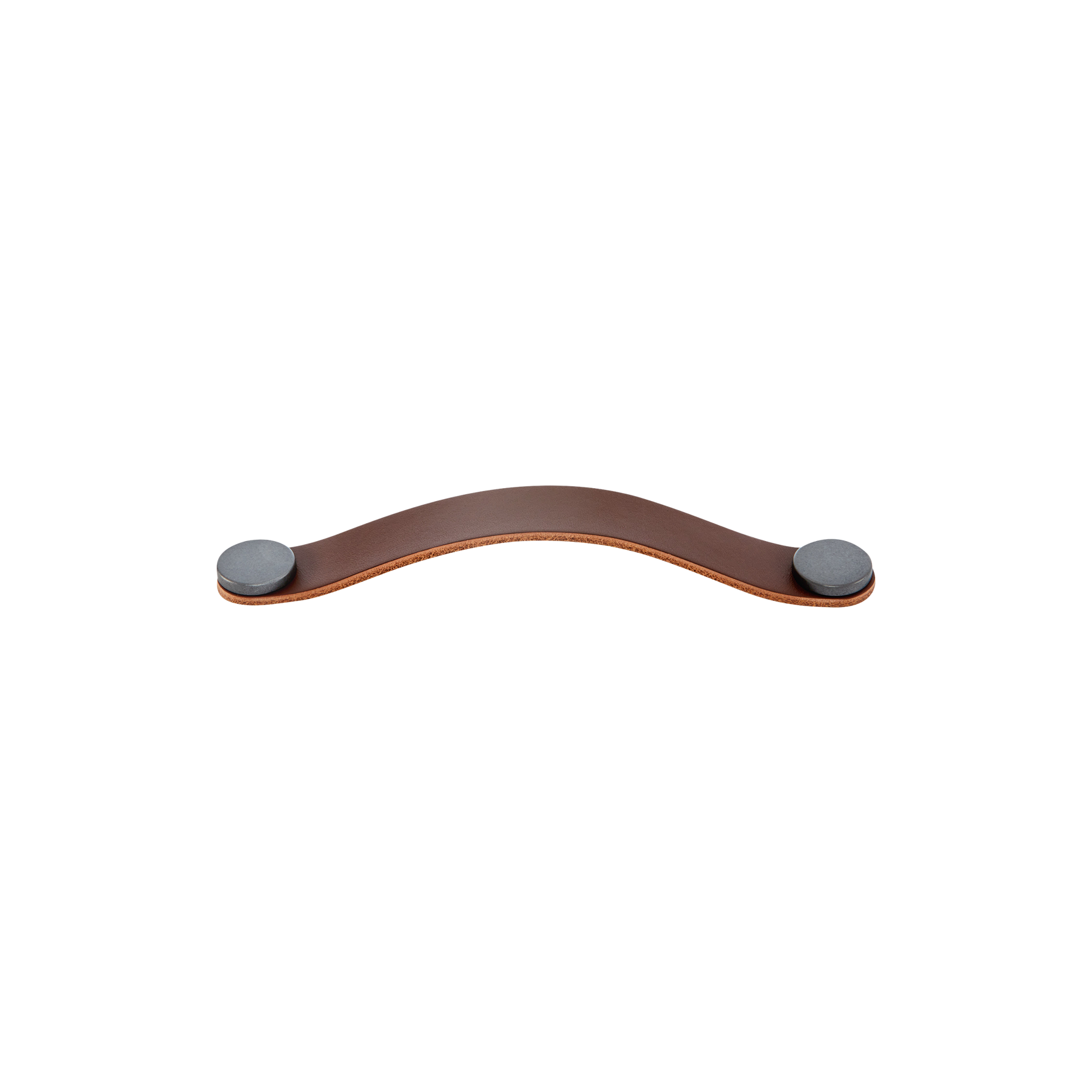 Momo Flexa Leather D Handle 160mm in Dark Brown with Pewter Buttons (1)