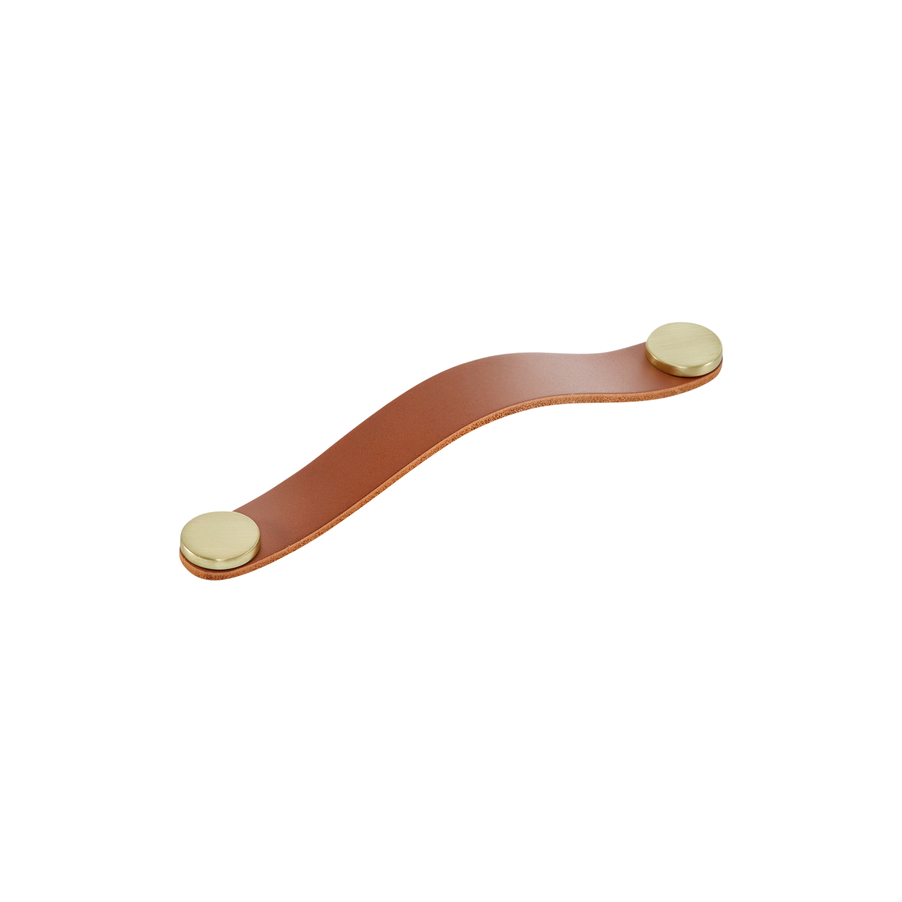 Momo Flexa Leather D Handle 160mm in Light Tan with Brass Buttons
