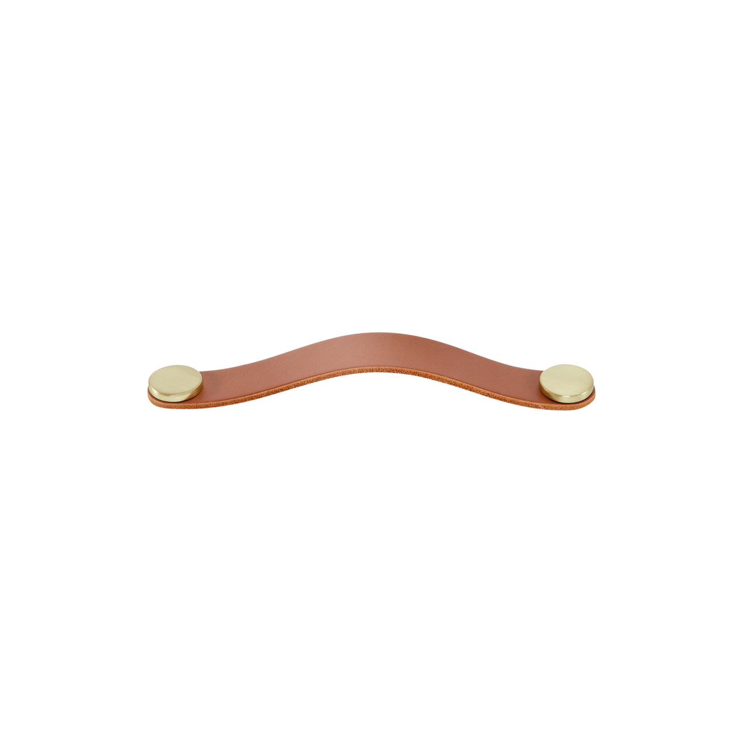 Momo Flexa Leather D Handle 160mm in Light Tan with Brass Buttons (1)