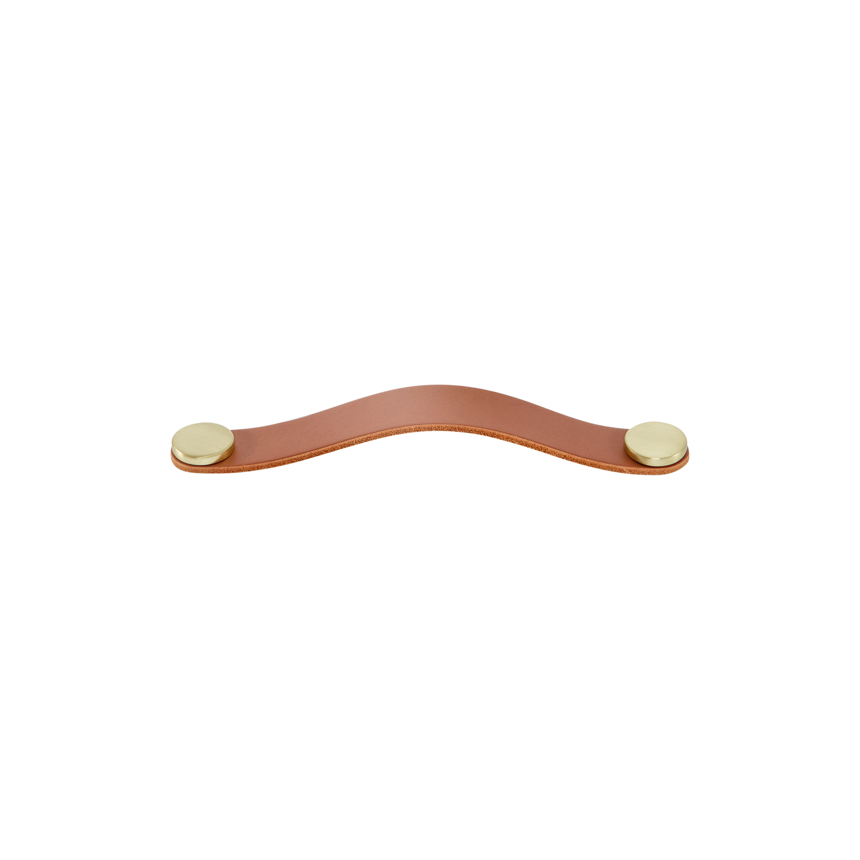 Momo Flexa Leather D Handle 160mm in Light Tan with Brass Buttons (1)