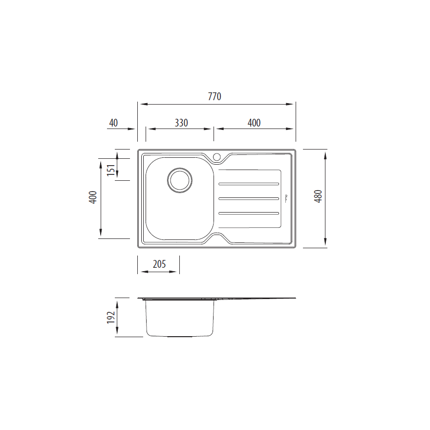 Flinders Single Bowl Sink with Drainer