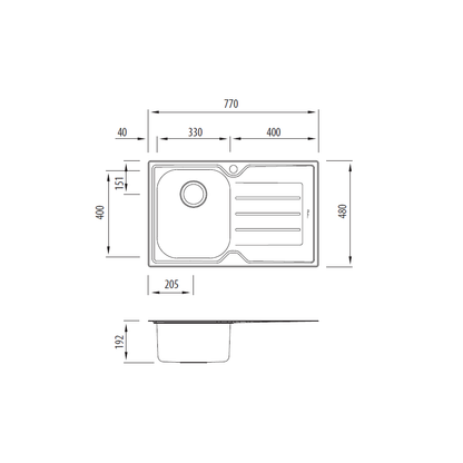 Flinders Single Bowl Sink with Drainer