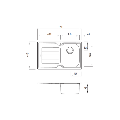 Flinders Single Bowl Sink with Drainer