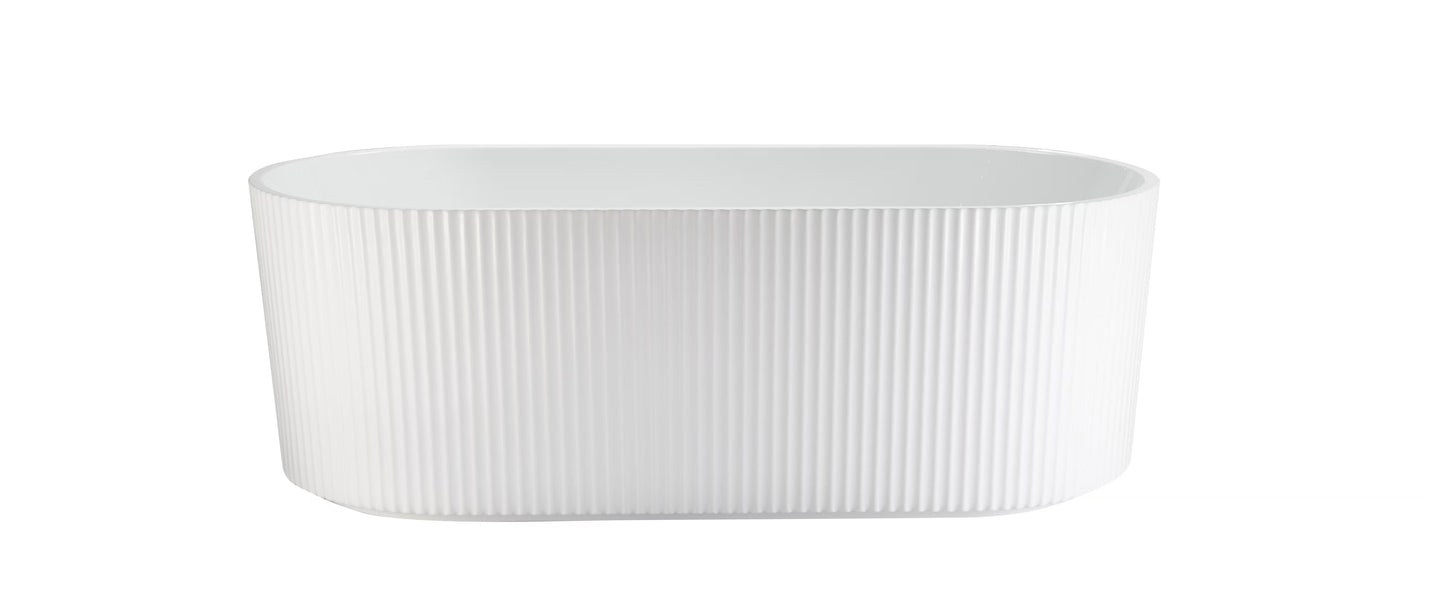 1700x800x580mm Berri Freestanding Fluted Matte White