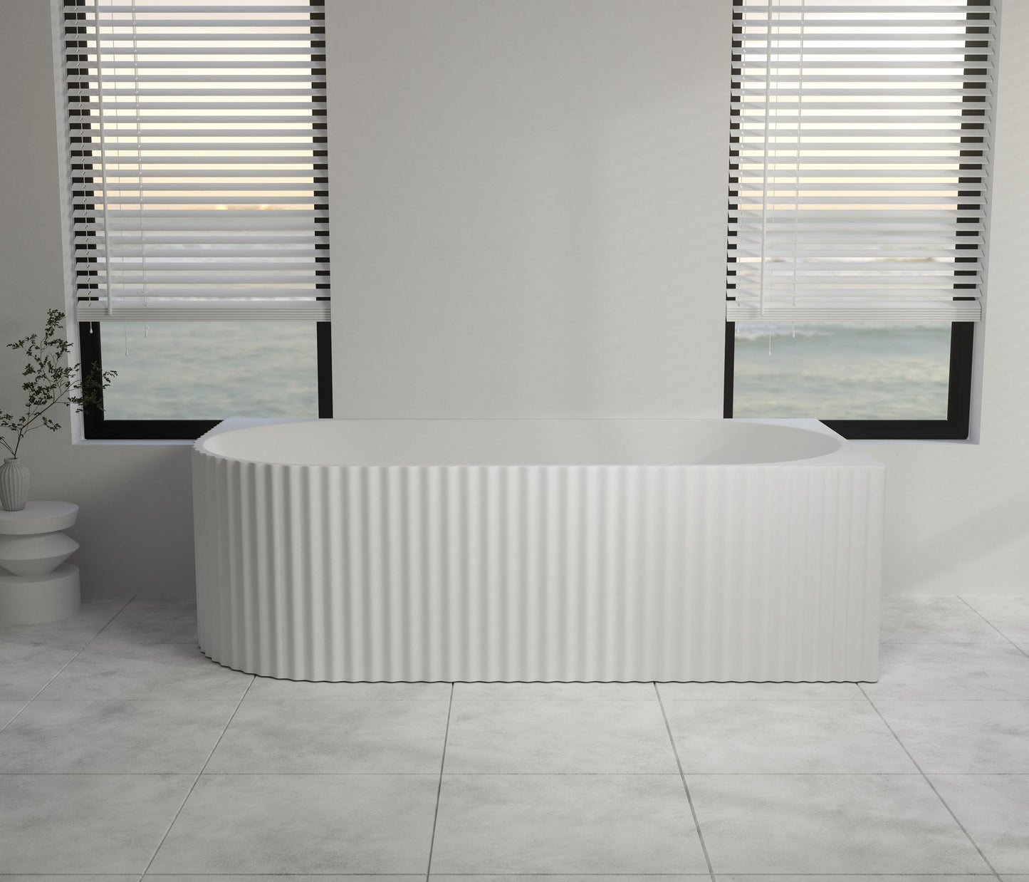 1500x750x580mm Gina Fluted Right Corner