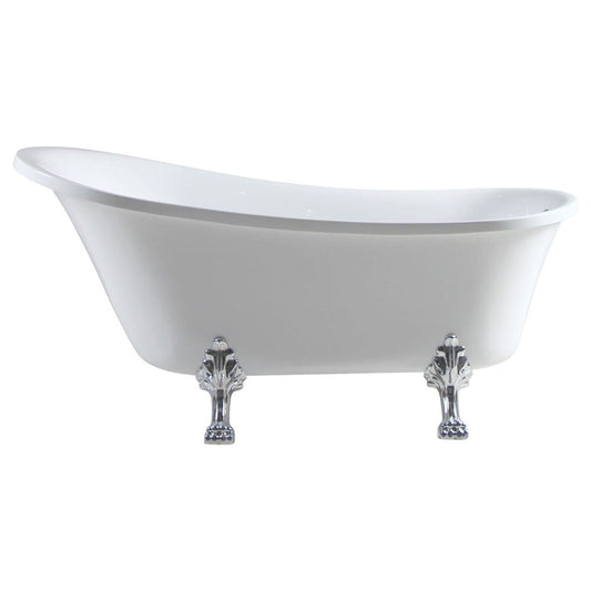 Fienza Clawfoot Freestanding Acrylic Bath, Chrome Feet