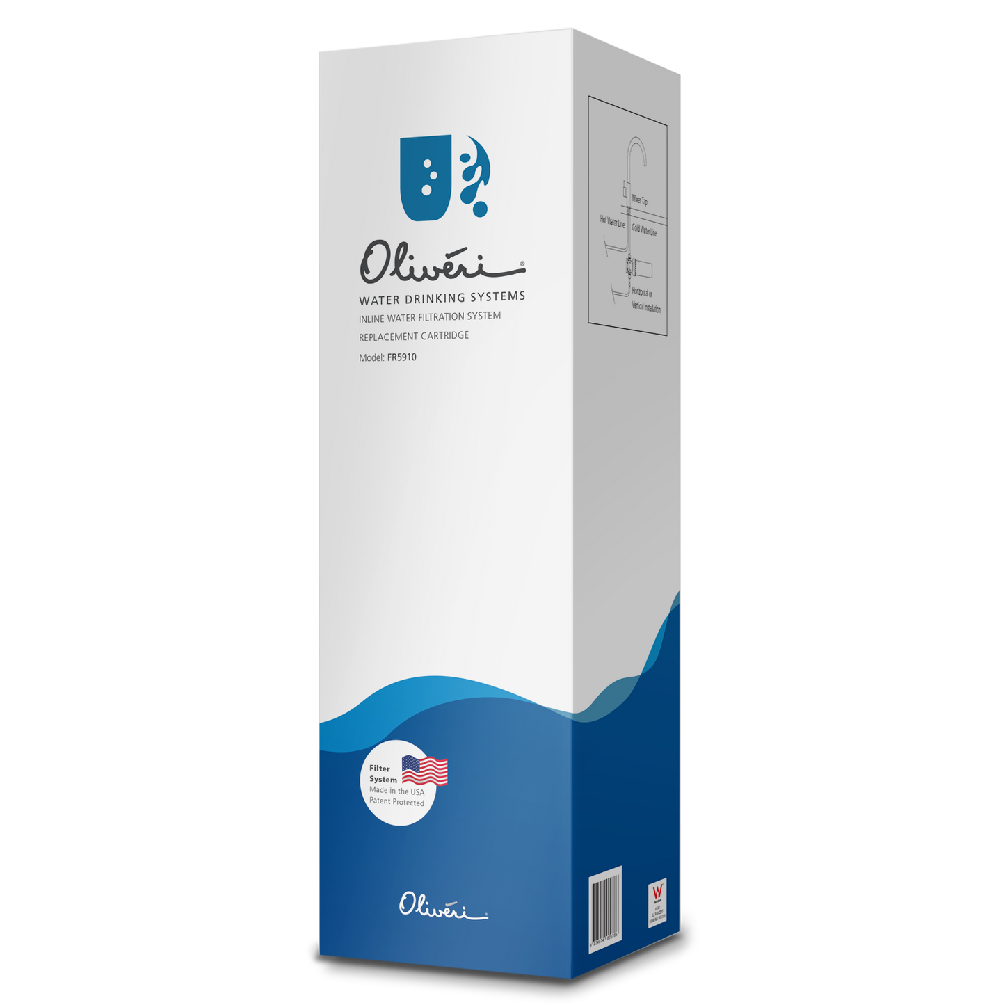 Inline Water Filtration System Replacement Cartridge for Standard Water Use