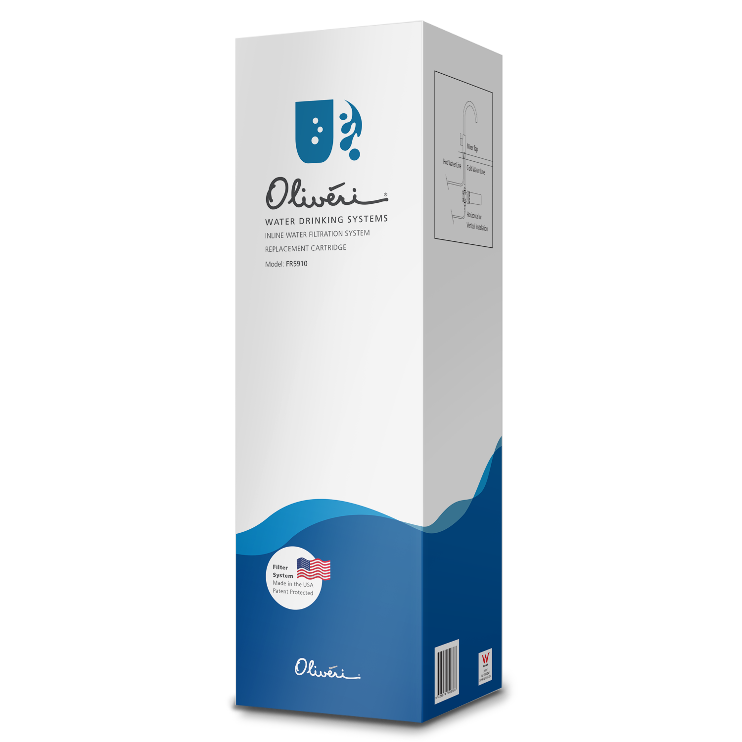 Inline Water Filtration System Replacement Cartridge for Standard Water Use