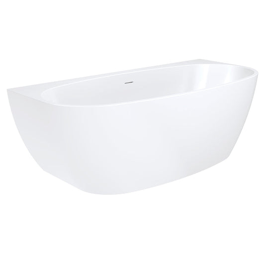 Fienza Keeto Back-to-Wall Acrylic Bath with Overflow, 1700mm