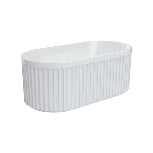 Fienza Eleanor Fluted Freestanding Acrylic Bath, 1500mm