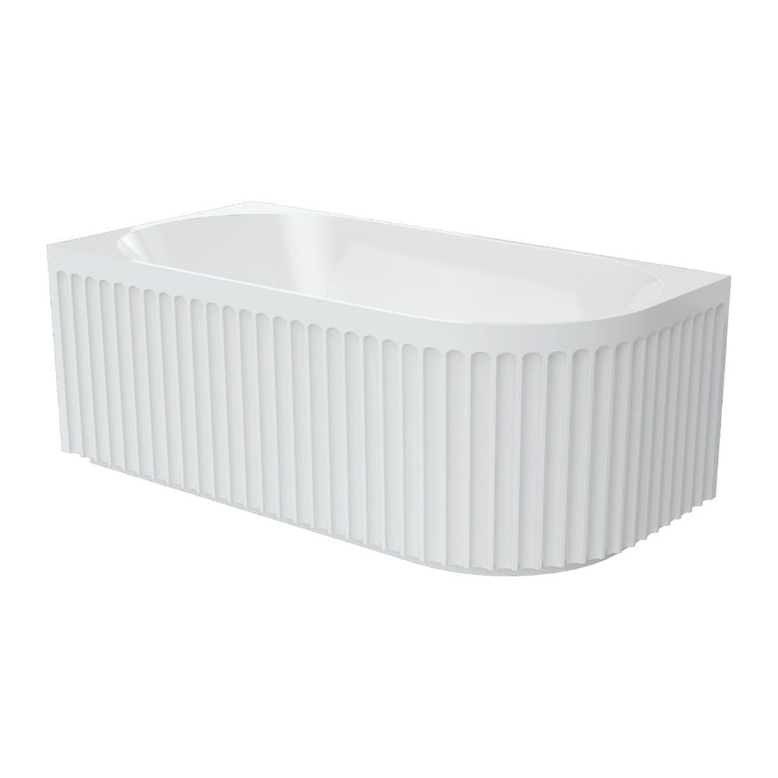 Fienza Eleanor Fluted Right-Hand Acrylic Corner Bath, 1500mm