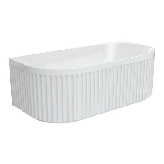 Fienza Eleanor Fluted Back-to-Wall Acrylic Bath, 1700mm
