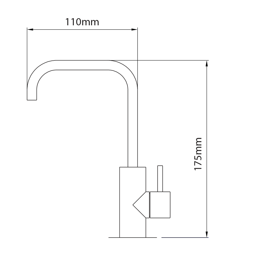 Satellite Water Filtration System with Square Goose Neck Filter Tap