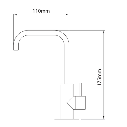 Satellite Water Filtration System with Square Goose Neck Filter Tap