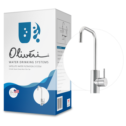 Satellite Water Filtration System with Square Goose Neck Filter Tap