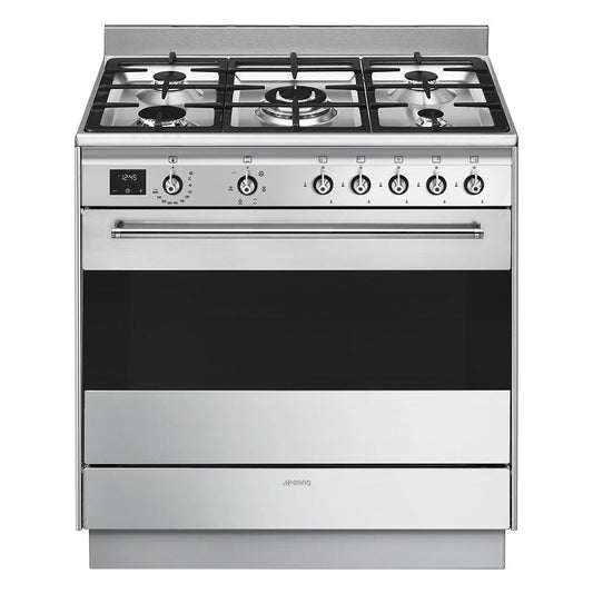 Smeg Classic Freestanding Dual Fuel Cooker Stainless Steel 90cm