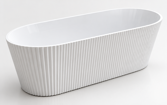 Rovane Fluted Bathtub 1700mm Gloss White