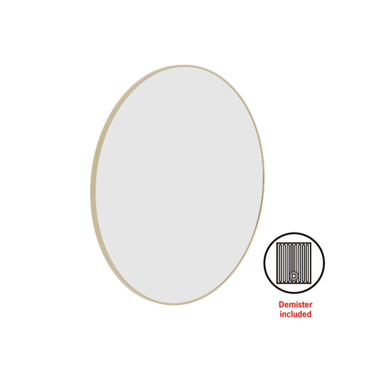Georgia Round Gold Framed Mirror - 900mmØ - Includes Mirror Demister