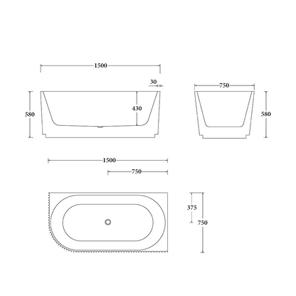 Genova Right Corner Bathtub