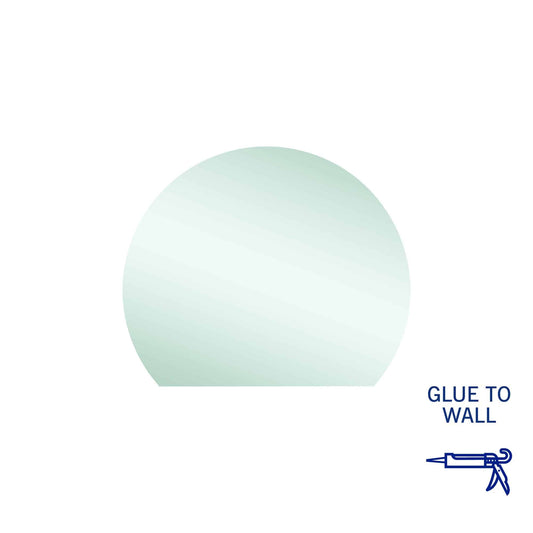 Hamilton D Shaped Polished Edge Mirror Glue-to-wall