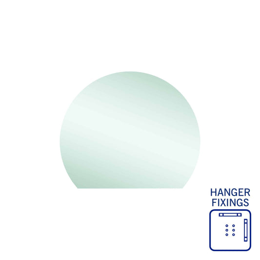 Hamilton D Shaped Polished Edge Mirror with Hangers