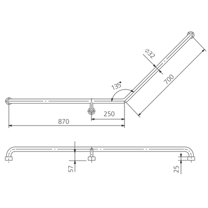 Holdfast 135 Degree Grab Rail (Left Hand)