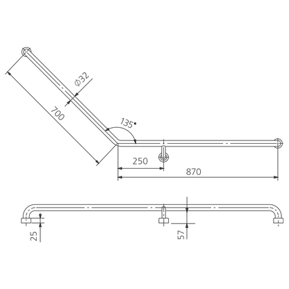 Holdfast 135 Degree Grab Rail (Right Hand)