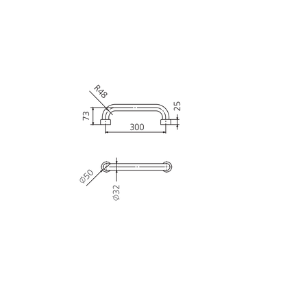 Holdfast Straight Grab Rail 300mm