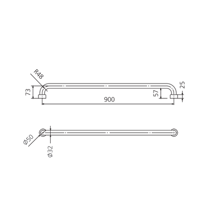 Holdfast Straight Grab Rail 900mm