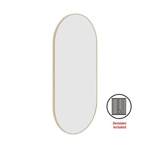 Havana Pill Gold Framed Mirror - Includes Mirror Demister