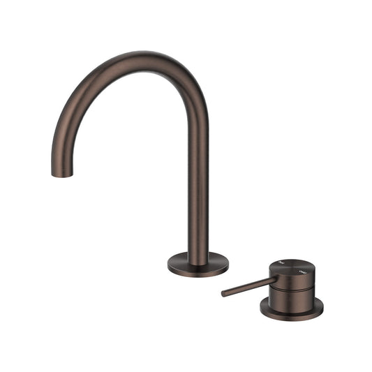 Bella Vista Mica Gooseneck Hob Basin Mixer Set Dusk Bronze