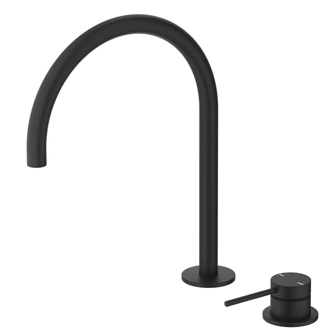 Bella Vista Mica Gooseneck Hob Sink/Basin Mixer Set Black