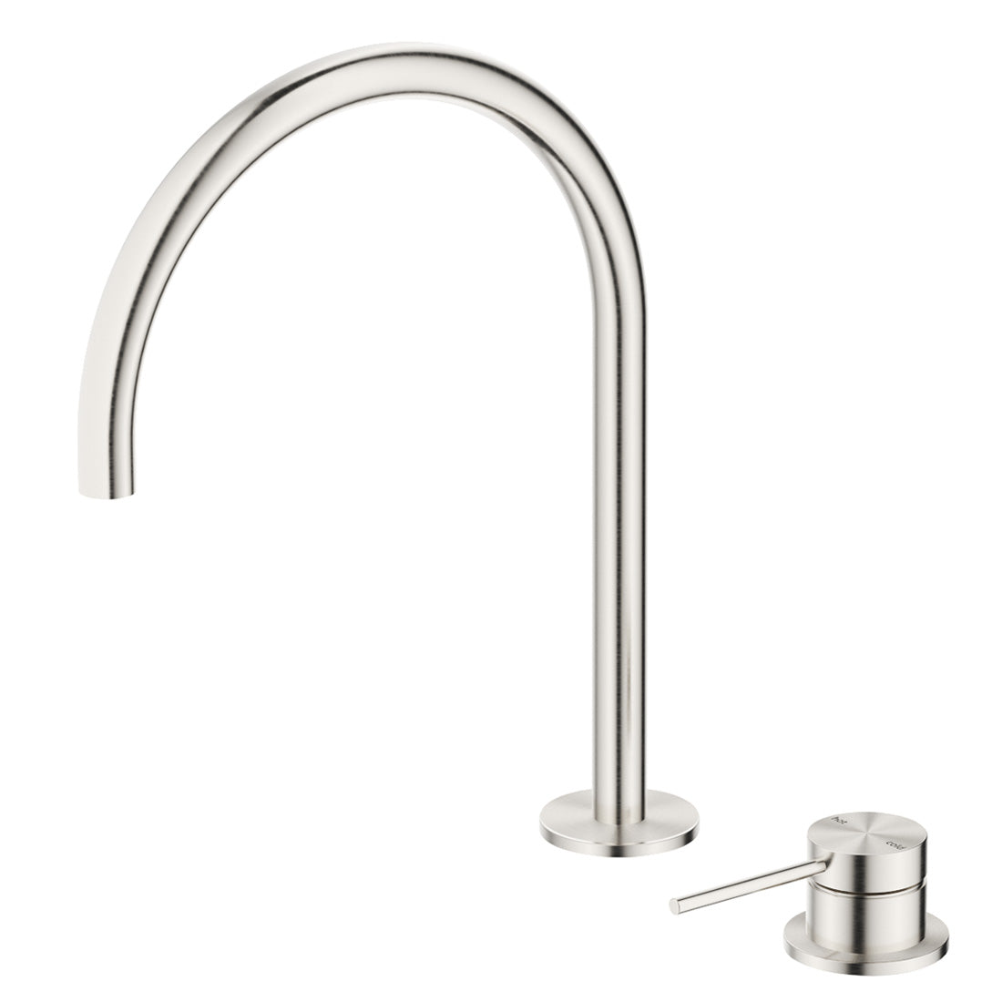 Bella Vista Mica Gooseneck Hob Sink/Basin Mixer Set Brushed Nickel