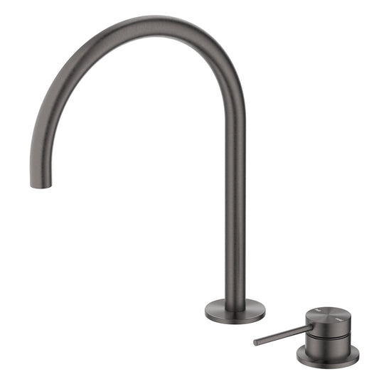 Bella Vista Mica Gooseneck Hob Sink/Basin Mixer Set Gunmetal