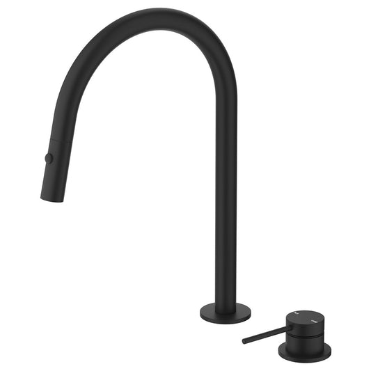 Bella Vista Mica Pull-Out Hob Mixer Set Black