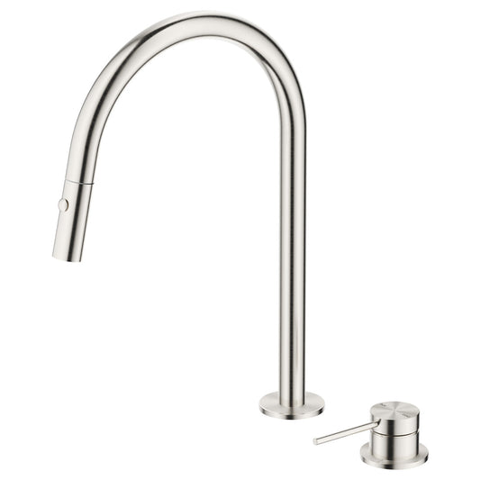 Bella Vista Mica Pull-Out Hob Mixer Set Brushed Nickel