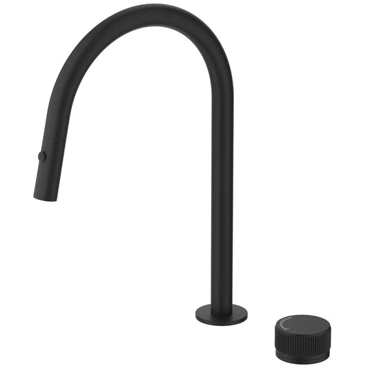 Bella Vista Mica Fluted Pull-Out Hob Mixer Set Black