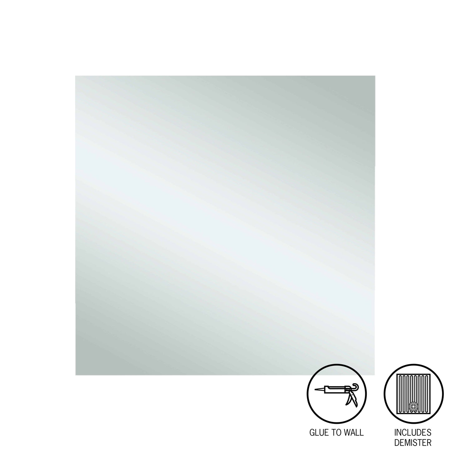 Jackson Square Polished Edge Mirror Glue-to-Wall and Demister